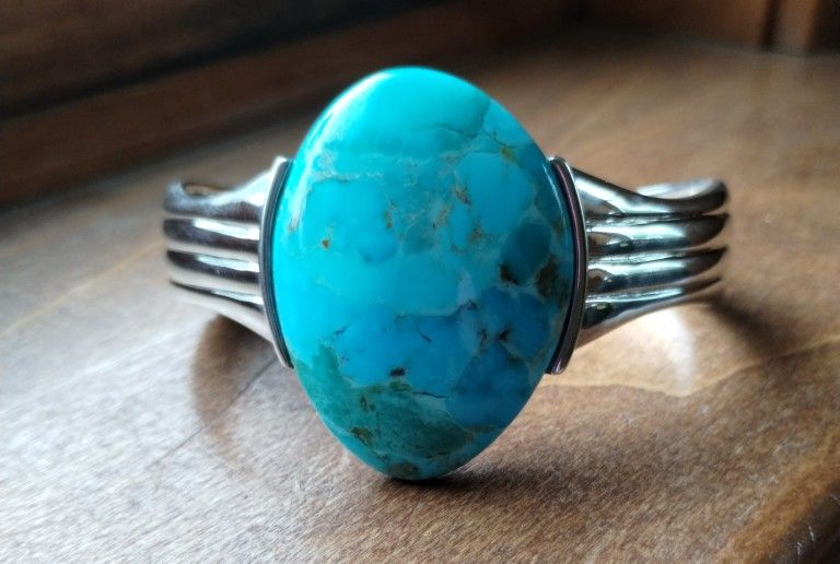 Barse Turquoise And Sterling Silver Bracelet 7 "