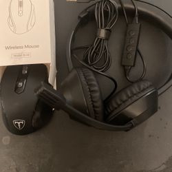 Pc Headset And Wireless Mouse
