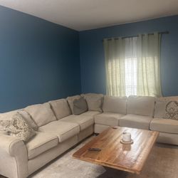 Large Beige Sectional Sofa – $500 OBO - Must Pick Up This Weekend
