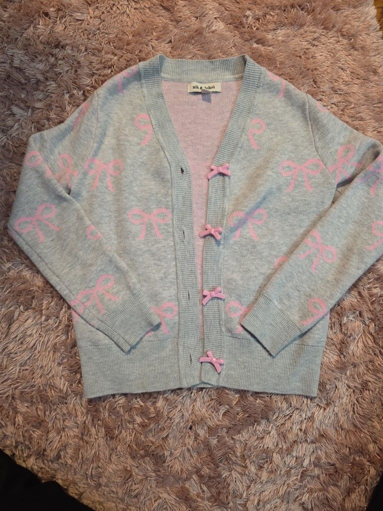 Girls Bow Cardigan Size 7-8