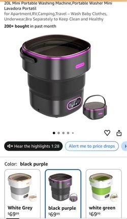 20L Mini Portable Washing Machine – Black Purple