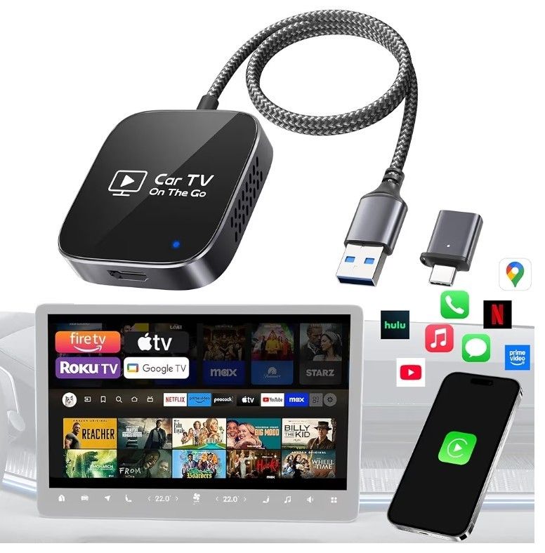 2-in-1 Wireless CarPlay Adapter & Car TV Mate Pro 2025