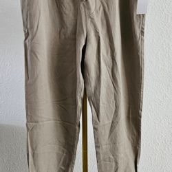 Onia Twill Flat Front Linen Blend Pants,  Beige Size L ( Brand New)