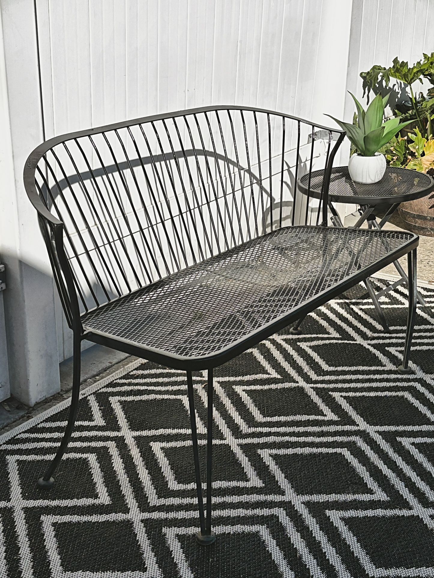 Black Metal Bench