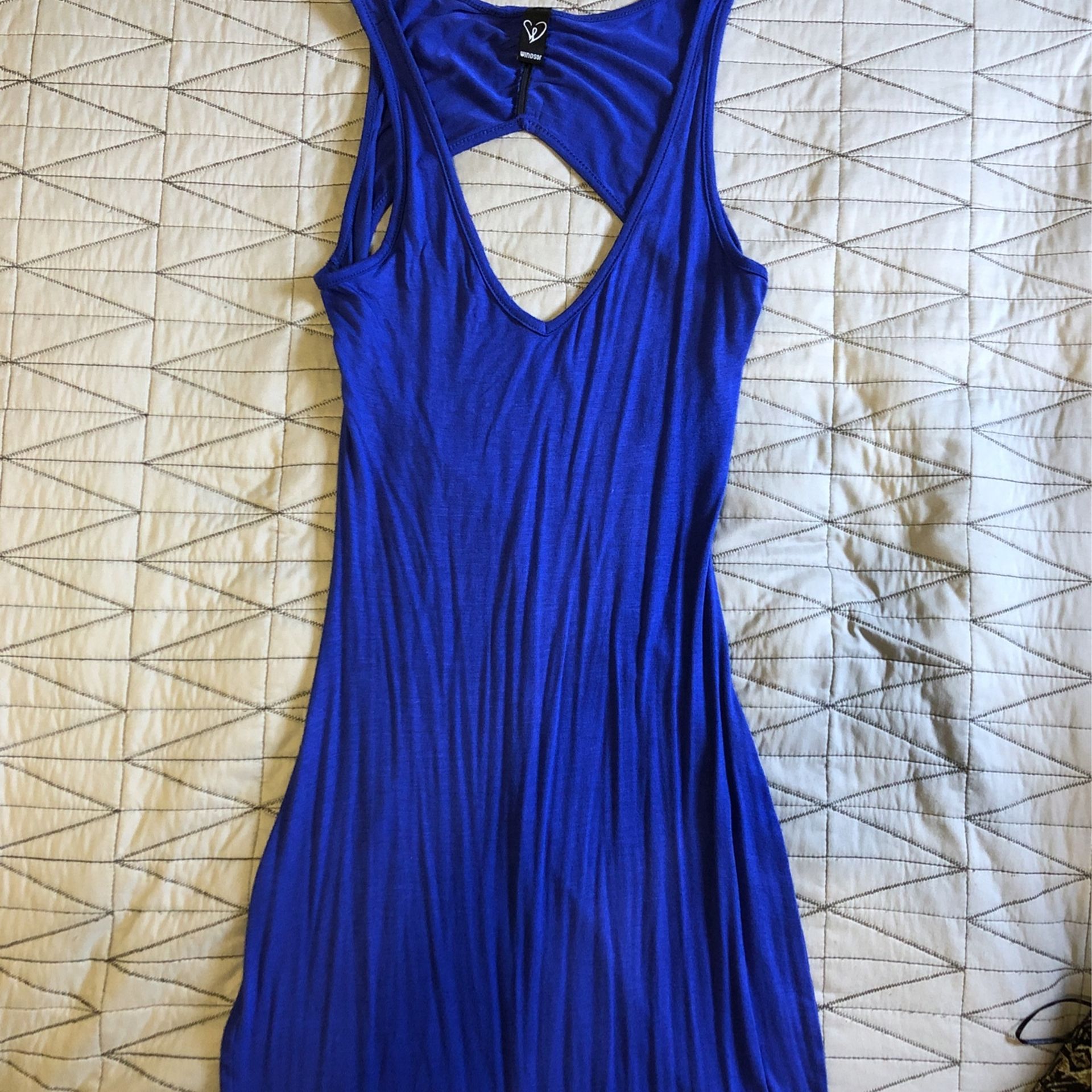 Backless Royal Blue Maxi Dress