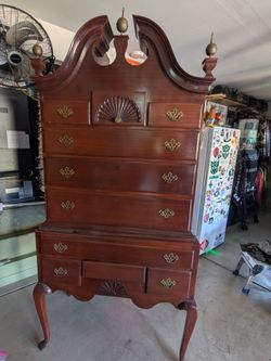 1940s Queen Anne mahogany highboy