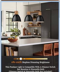 3 Pack Hammered Pendant Lights for Kitchen Island 7” Small Metal Solid Wood Hanging Light Fixtures Adjustable Height Farmhouse Pendant Lighting for Di
