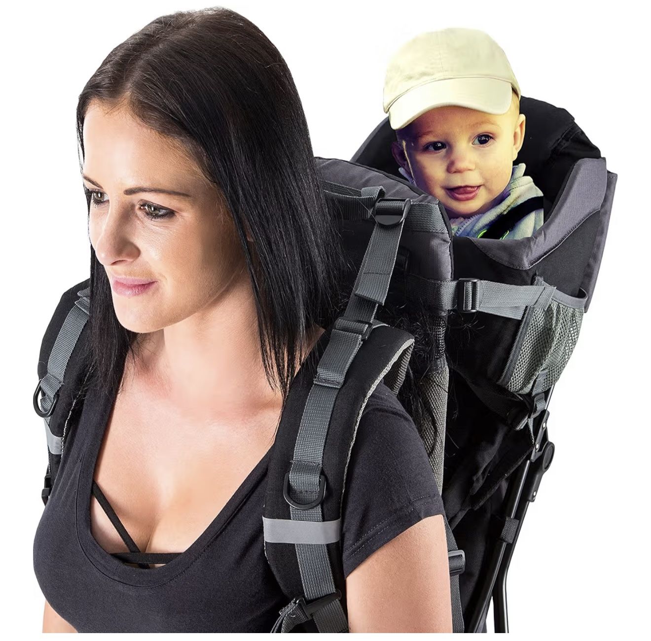 Hiking Baby Carrier Backpack - Comfortable Toddler/Baby Backpack Carrier System with Diaper Change Pad, Insulated Pocket + Rain and Sun Hood to Protec