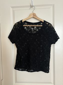 Express Black Lace Top