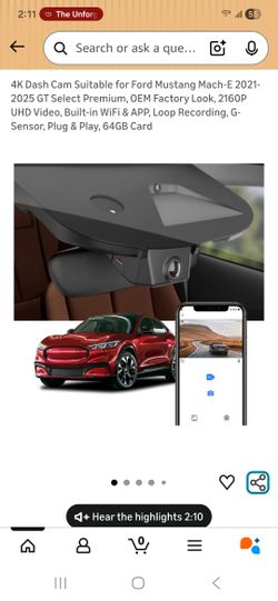 4K Dash Cam Ford Mustang Mach E