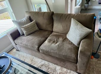 Crate & Barrel Brown microfiber couch