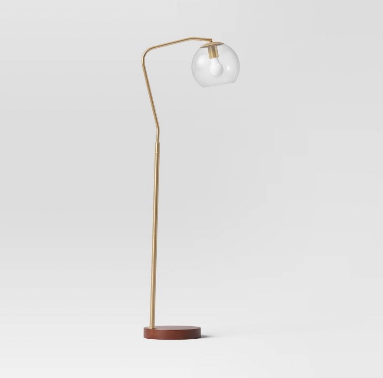 Madrot Glass Globe Floor Lamp Brass