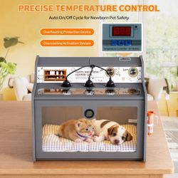 Pet Brooder Nebulization Box Temperature Controlled Pet Incubator w Lamp  (accessories not included), NEW