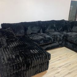 Brand New Comfy Plush Corduroy Sectional Set 