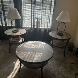 3 Pieces Coffee Table & Side Tables 