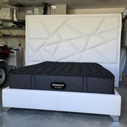 Queen size Bed With brand New Led Light 