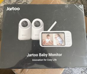 Jartoo 2K Video Baby Monitor with 2 Cameras and Audio, 1860ft Long Range Baby Monitor No WiFi, 5.5" Split Display, VOX - AI Cry Detect, ANR, IR Night
