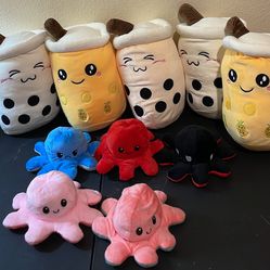 Boba Plushies And Reversible Octopus’s 