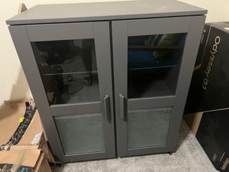 IKEA Cabinet with Glass Doors, 16.25” x 37” x 31"