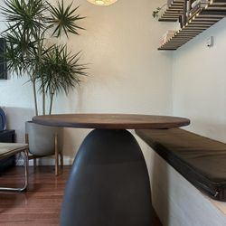 Custom Stone And Wood Dining Table