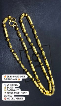 24k Gold Barrel Chain