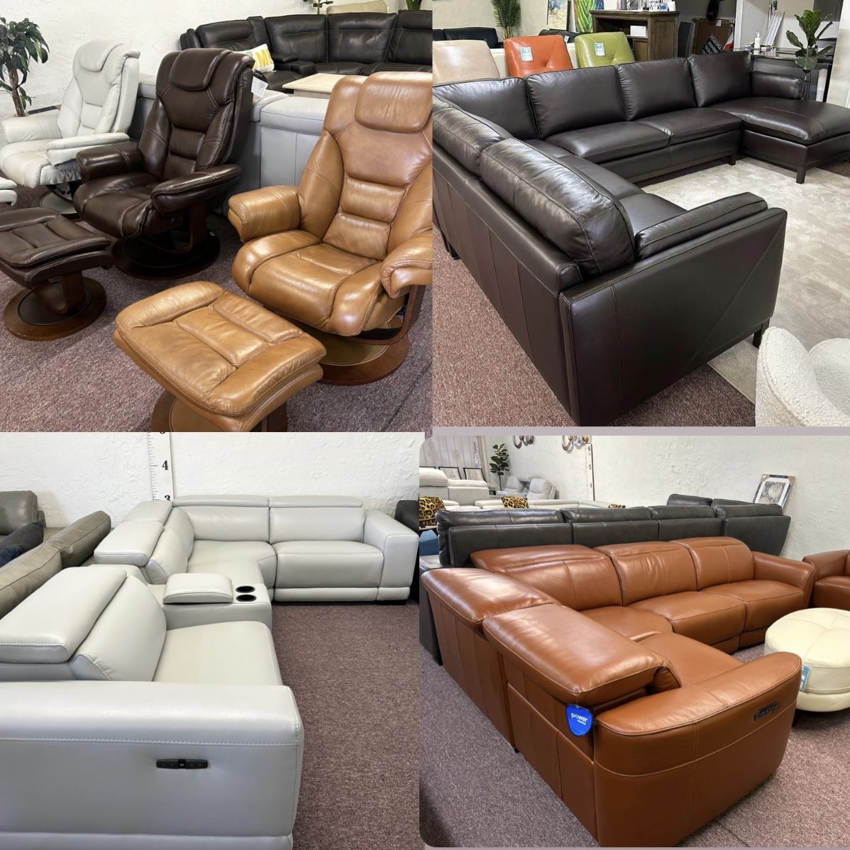 DISCOUNTS ON 100% REAL LEATHER SECTIONALS AND SOFAS