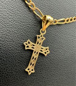 Jewelry 10k solid Yellow Gold Religious Cross Pendant charm