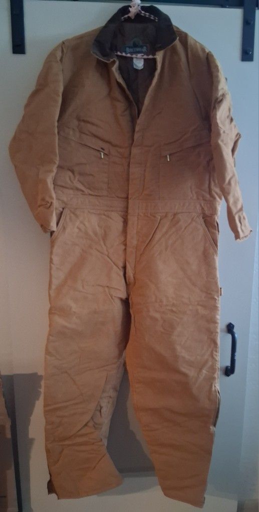 Bercowear- Quilt-Lined Insulated Coveralls XX-Mens Large 52-54 Tan~ Full Zip