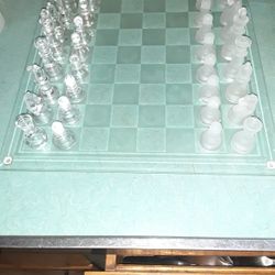 Glass See Through Chess Board And Glass Like Pieces