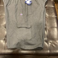 Big Men’s Fleece Champion Cargo Shorts