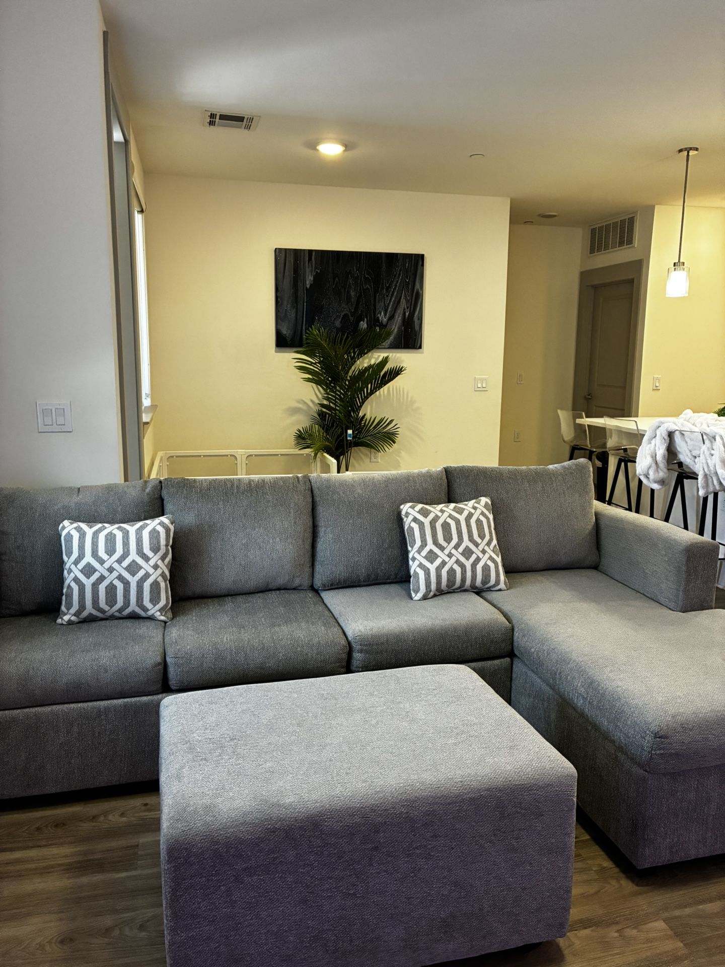 Sectional grey couch with chaise