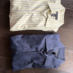 INC International Concepts Beige and Yellow Striped Shirt