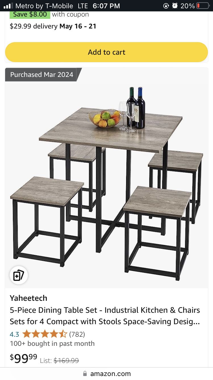 Yaheetech Dining Table 
