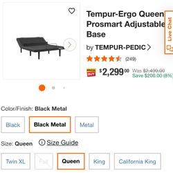 USED Tempur-Ergo Queen Prosmart Frame ***NEED GONE ASAP***