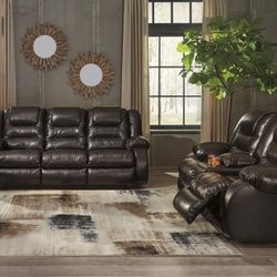 [SPECIAL] Vacherie Chocolate Reclining Living Room Set

