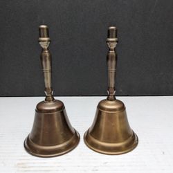 2 Solid brass bell hand bell table bell