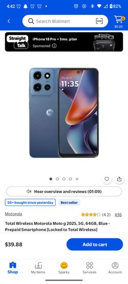 Motorola Moto G 2025 5G 64GB Blue Prepaid