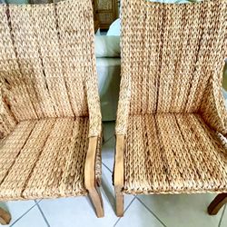 Pair Of Wicker Arm Chairs 