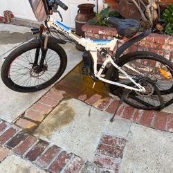 The item pictured is an Ancheer folding electric mountain bike.  