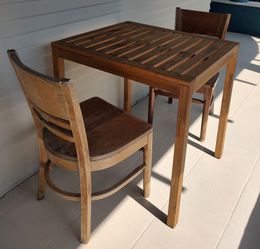 IKEA Outdoor Table + 2 Solid-Wood Chairs Included