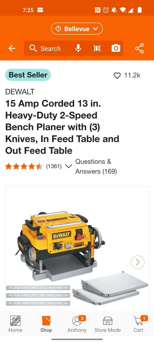 Dewalt DW735 13" planer with Feed Tables and extra blades 