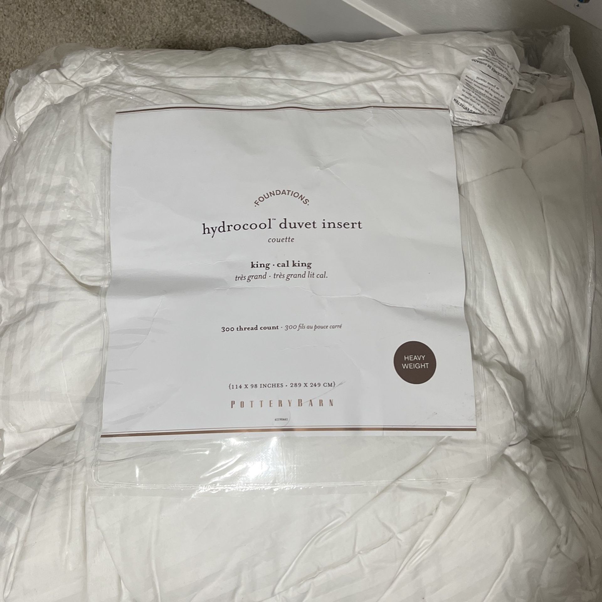 Cal. king Pottery Barn Hydrocool duvet Insert