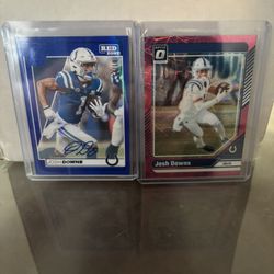 2024 Zenith Josh Downs Auto #D 50 & Donruss Pink Velocity #D 80