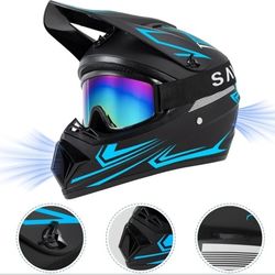 Adult motocross helmets (with goggles) for men and women, full-face motorcycle helmet