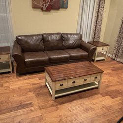 Living Room Couch With End Tables And Coffee Table