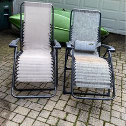Zero Gravity Patio Chairs Qty 2 For $30