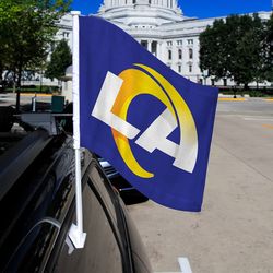 LA Rams car window flags
