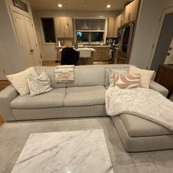 West Elm Sectional With Sleeper Sofa And Storage In Chaise