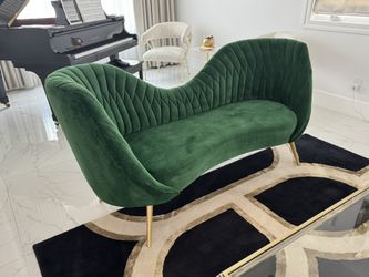 2 Emerald Green Velvet Sofas