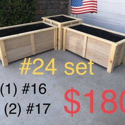 Wood Planters Box and Pots Organic food